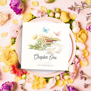 Serviette En Papier Chapitre Un papillon de thé livre d'histoire 1er a