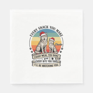 Serviette En Papier Chaque friandise que vous faites Chien Père Noël C