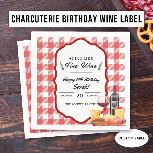 Serviette En Papier Charcuterie et Pique-nique de fête du vin Annivers (Créateur téléchargé)