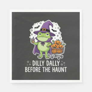 Serviette En Papier Chariot de sorcière de grenouille de Halloween Dil