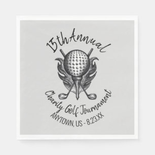 Serviette En Papier Charity Golf Tournoi Ball Tee Clubs Course