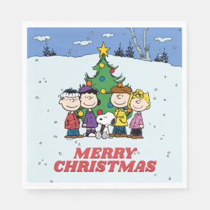 Serviette En Papier Charlie Brown et ses amis Noël
