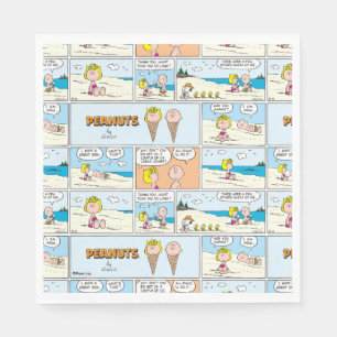 Serviette En Papier Charlie Brown & Glace Sally À La Plage