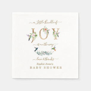 Serviette En Papier Charm Little Bundle De Joy Baby shower Hummingbird