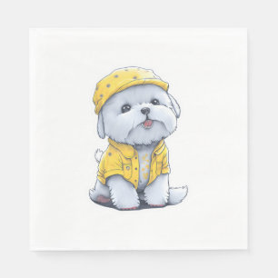 Serviette En Papier Charmant chien mignon