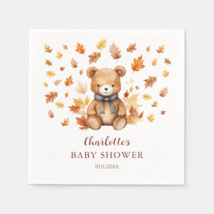Serviette En Papier Charmante Baby Shower Ours en Peluche d'Automne
