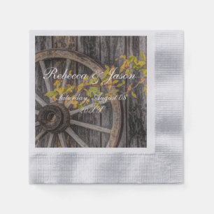 Serviette En Papier Charme de pays - Roue Rustique Wagon Occidentale