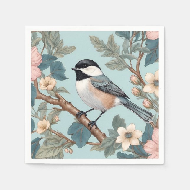 Serviette En Papier Charming Chickadee Bird (Devant)