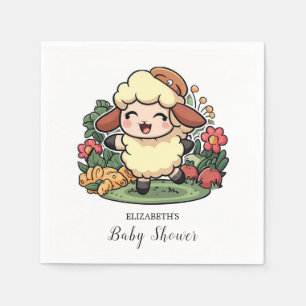 Serviette En Papier Charming Cottagecore Sheep Baby shower
