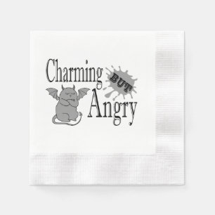 Serviette En Papier Charming mais en colère petit chat diable drôle ci
