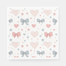 Charming Motif rose et bleu pastel Bow