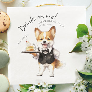 Serviette En Papier Charming Pembroke Welsh Corgi Waiter