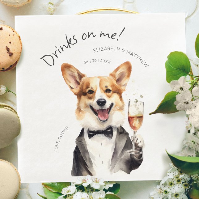 Serviette En Papier Charming Pembroke Welsh Corgi Waiter (Créateur téléchargé)
