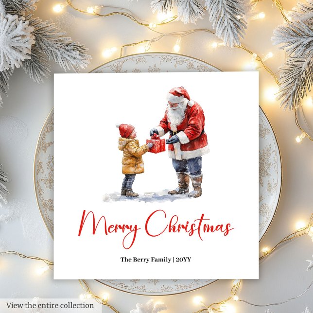 Serviette En Papier Charming Santa Claus Traditional Festive Dinner  (Charming Santa Claus Traditional Festive Dinner Napkin)