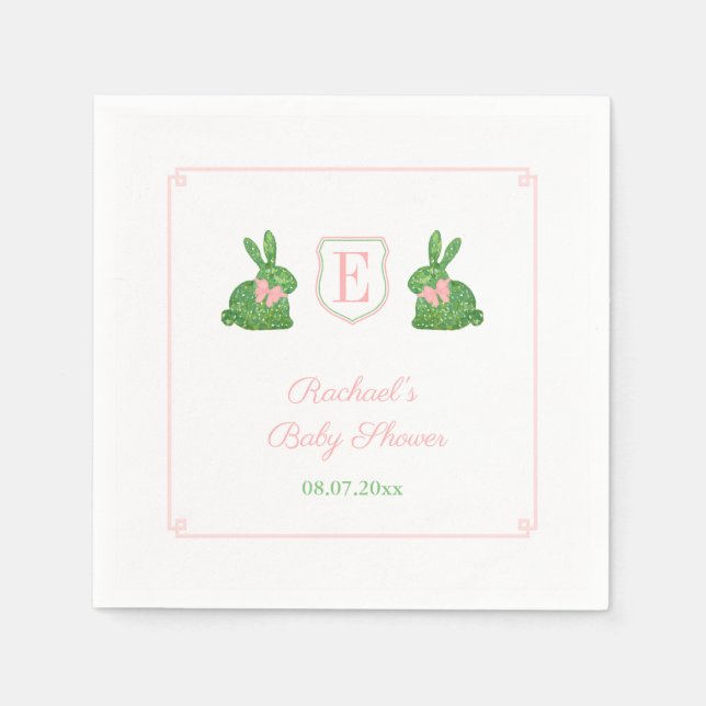 Serviette En Papier Charming Spring Bunny Girl Baby shower Party (Devant)