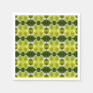 Serviette En Papier Chartreuse Vert Abstrait Hydrangea Blooms Motif