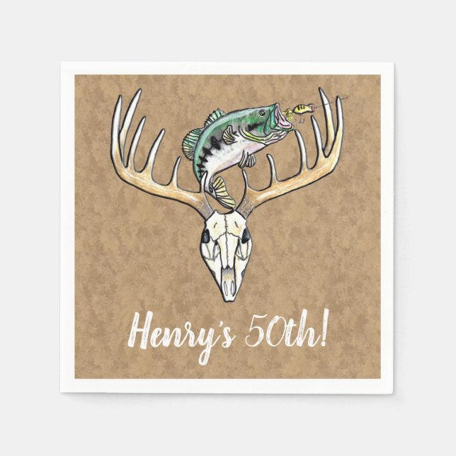 Serviette En Papier Chasse à la pêche 50e anniversaire (Devant)
