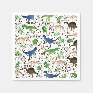 Serviette En Papier Chasse aux dinosaures ! Dinosaures sur Safari Garç