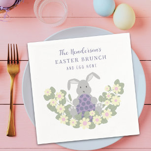 Serviette En Papier Chasse aux œufs de brunch de Pâques personnalisée 