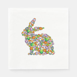 Serviette En Papier Chasse aux oeufs de Pâques de lapin mignon Printem