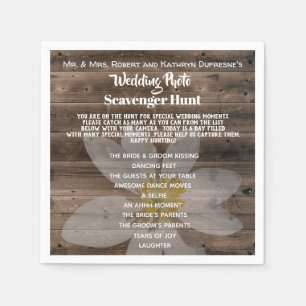 Serviette En Papier Chasse photo Mariage personnalisée