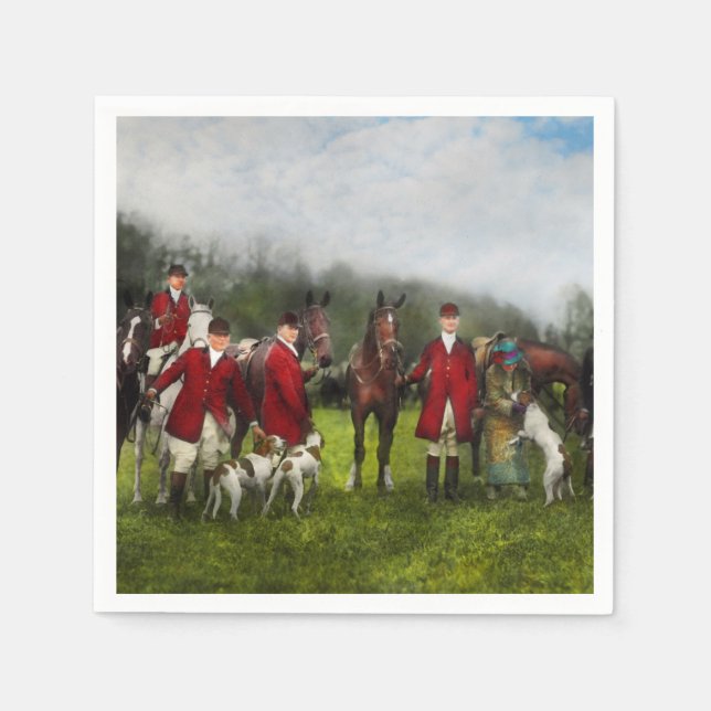 Serviette En Papier Chasseur - La chasse au renard - Tally-ho 1924 (Devant)