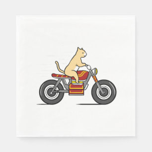 Serviette En Papier Chat à moto