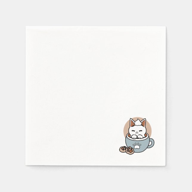 Serviette En Papier Chat adorable en Mug Conception de vacances - Chat (Devant)