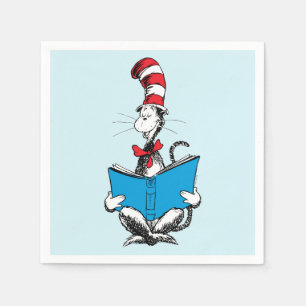 Serviette En Papier Chat dans le Chapeau Lecture
