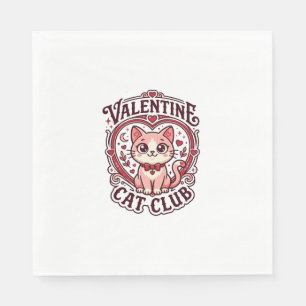 Serviette En Papier Chat de la Saint-Valentin Dessin drôle pour amateu