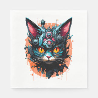 Serviette En Papier Chat d'Halloween éffrayant