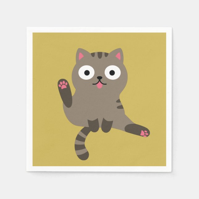 Serviette En Papier Chat drôle (Devant)