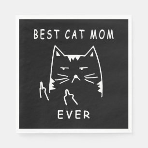 Serviette En Papier chat drôle meilleure maman de chat qui ait jamais