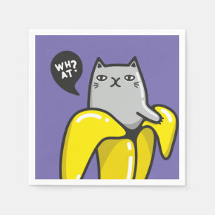 Serviette En Papier Chat en banane