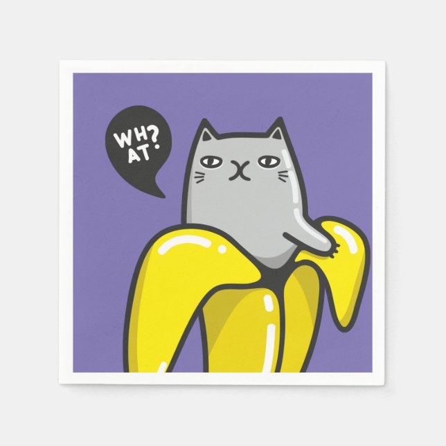 Serviette En Papier Chat en banane (Devant)