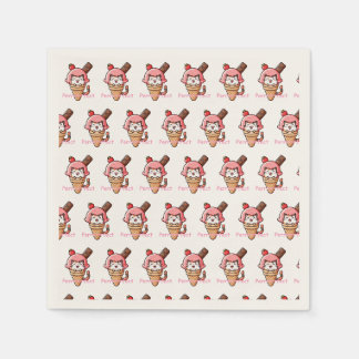 Serviette En Papier Chat en Ice Cream Cone Parfait
