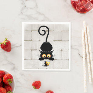 Serviette En Papier Chat et souris avec des personnages de dessin amus