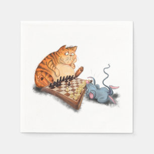 Serviette En Papier Chat et souris de serviettes amusantes Jouer aux é
