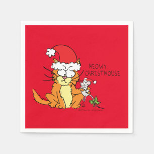 Serviette En Papier Chat Funny Noël Cartographie mignonne souris souri