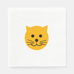 Serviette En Papier Chat jaune mignon