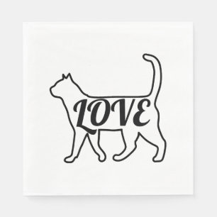 Serviette En Papier Chat Love