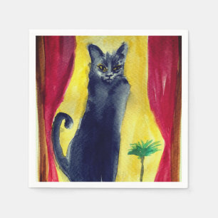 Serviette En Papier Chat noir