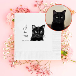 Serviette En Papier Chat noir Personnalisé Je fais aussi