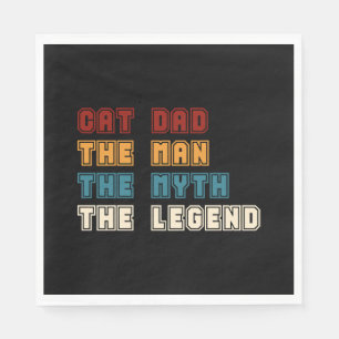 Serviette En Papier Chat Papa L'Homme Le Mythe La Légende T-shirt Père