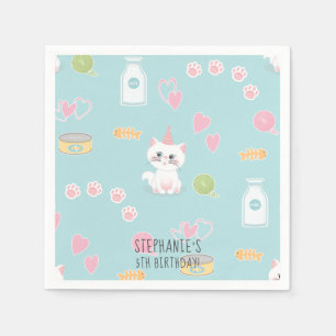 Serviette En Papier Chat Purr-fect Jour Anniversaire serviettes