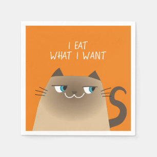 Serviette En Papier Chat siamois amusant