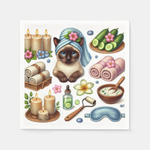 Serviette En Papier Chat spa Traitement à thème pour Amoureux de les c