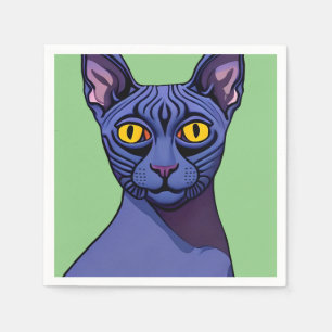 Serviette En Papier Chat Sphynx