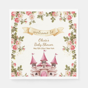 Serviette En Papier Château de conte de fées de fleurs sauvages Bienve