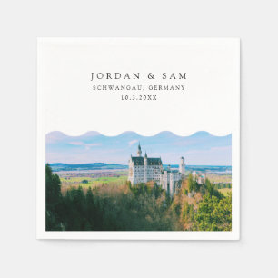 Serviette En Papier Château de Neuschwanstein Mariage Cocktail Napkin